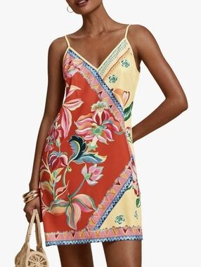 Vibrant Boho Floral Patchwork Slip Dress
